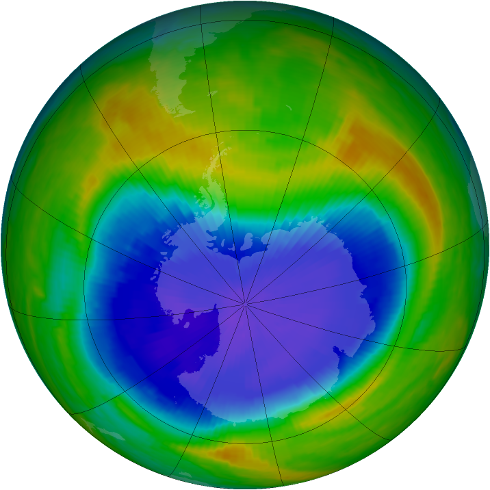 Antarctic ozone map for 31 October 1987